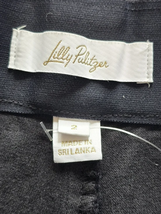Lilly Pulitzer Black High-Waist Shorts with Gold Buttons - Picture 3 of 7